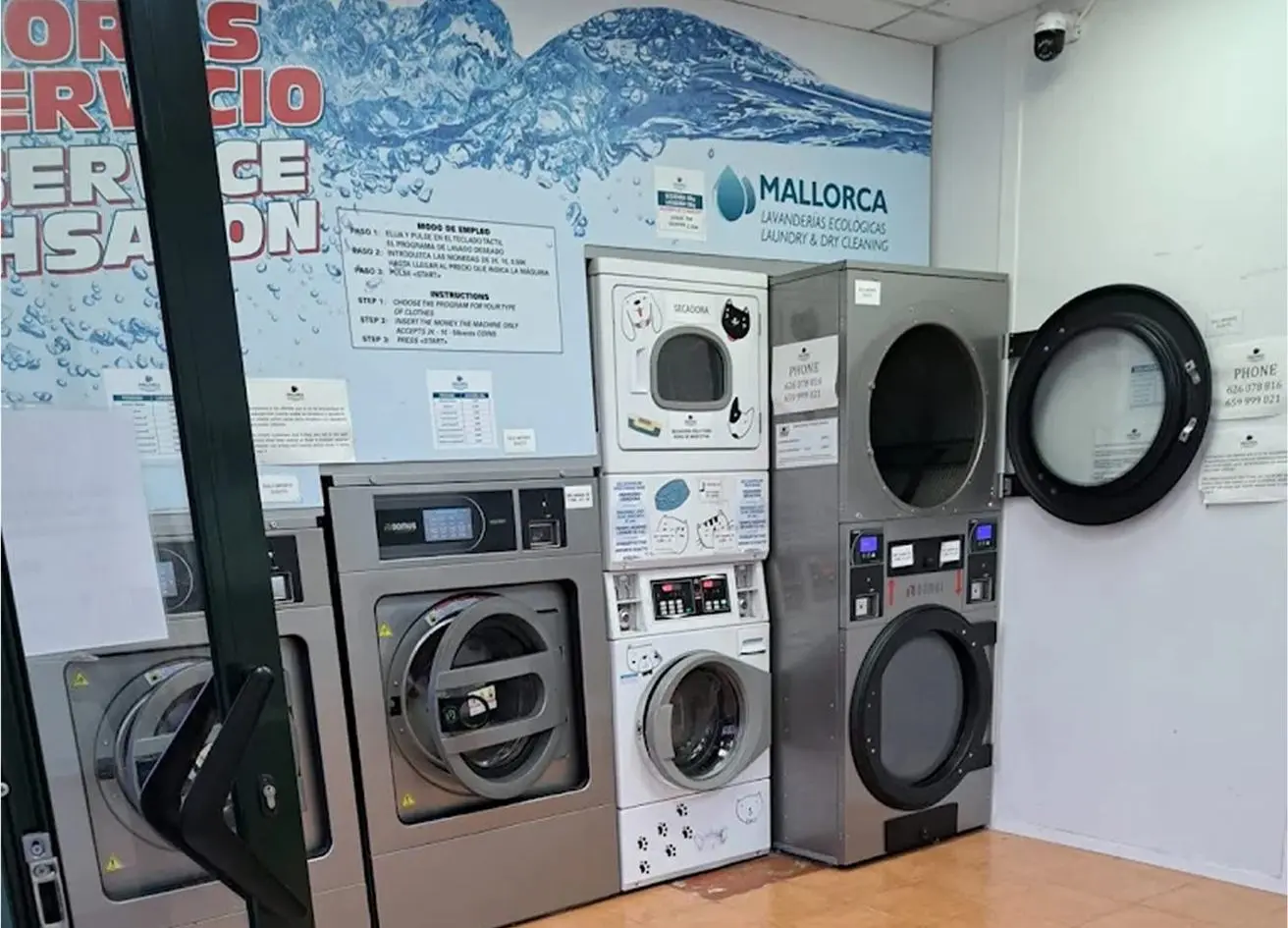 Washing machines and dryers at the Maioris self-service laundry