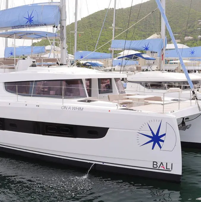 Catamaran moored in the port